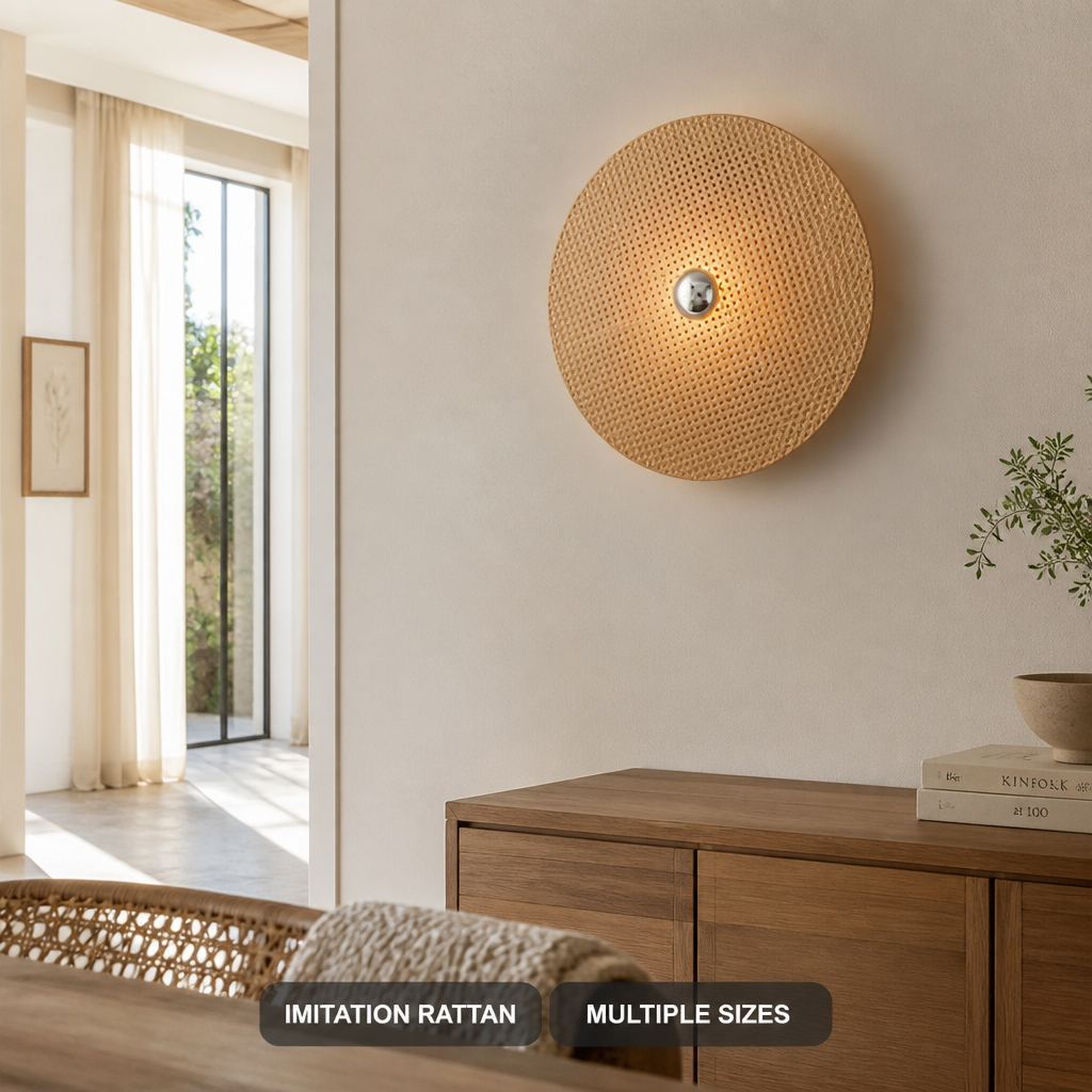 Boho Imitation Rattan Wall Sconce
