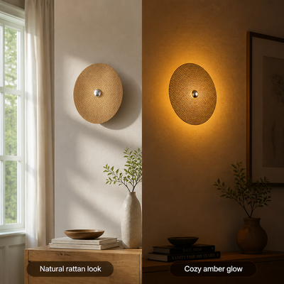 Boho Imitation Rattan Wall Sconce