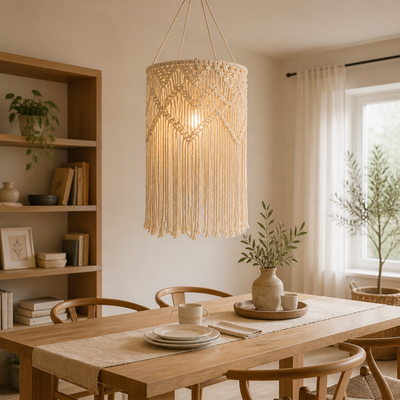 Boho Macrame Pendant Light