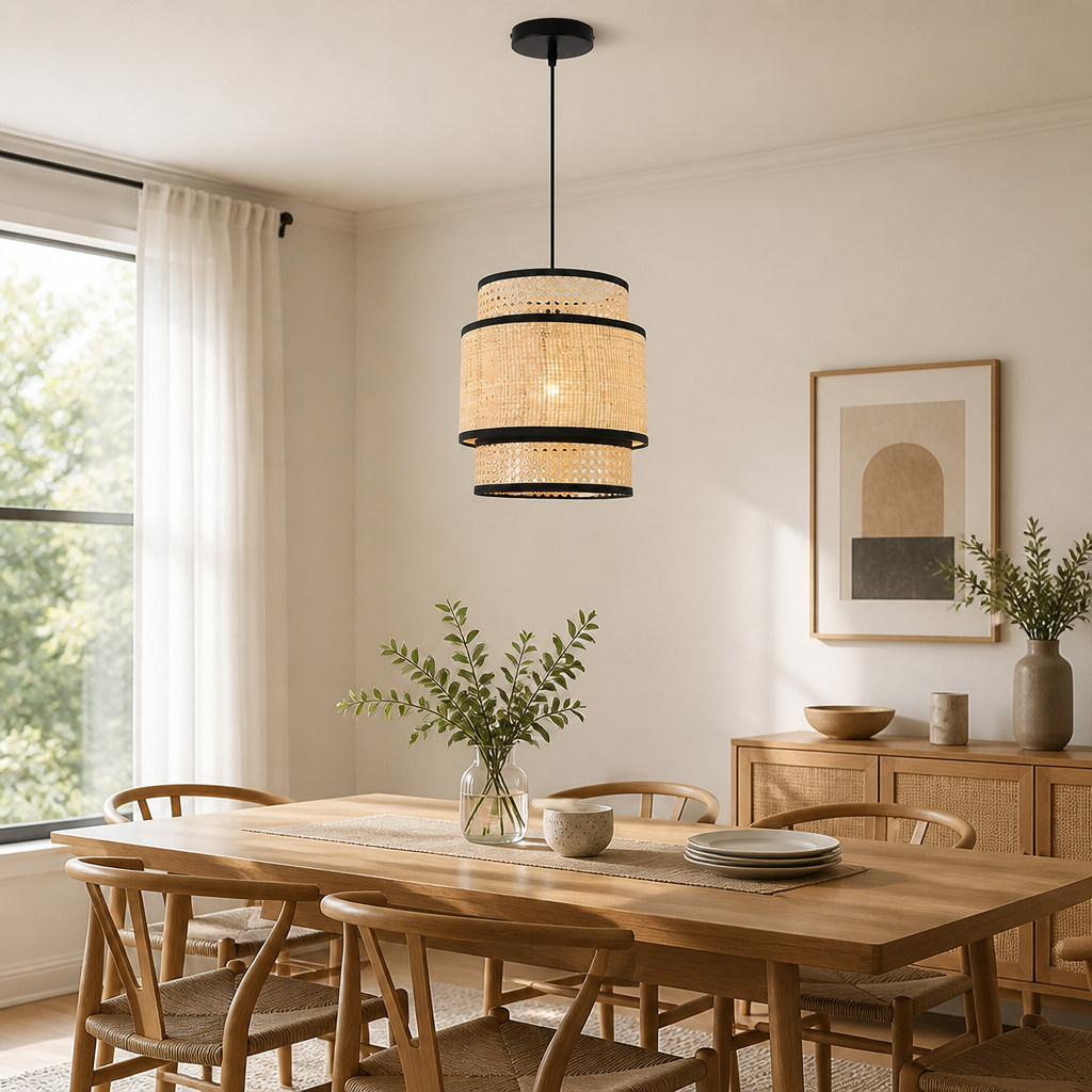 Boho Rattan Chandelier