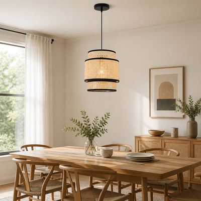 Boho Rattan Chandelier