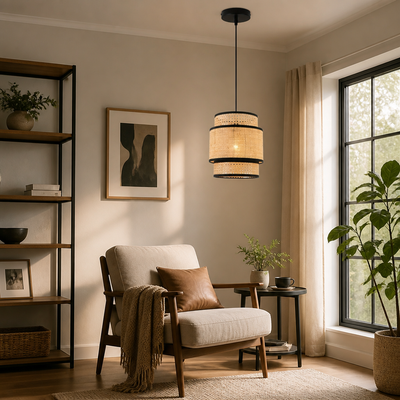 Boho Rattan Chandelier