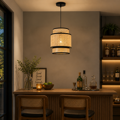 Boho Rattan Chandelier