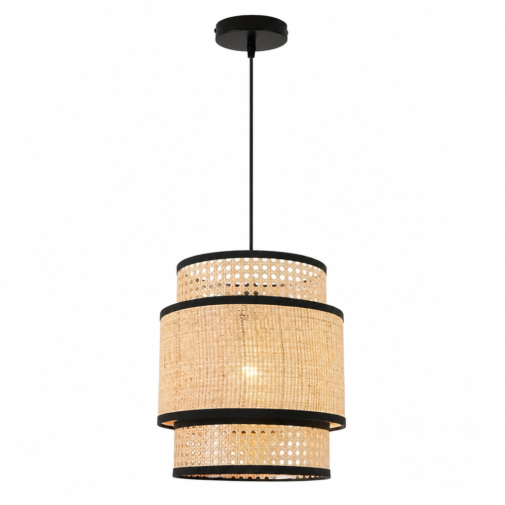 Boho Rattan Chandelier