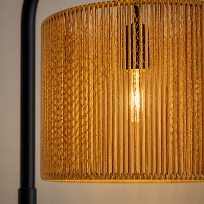 Boho Rattan Floor Lamp