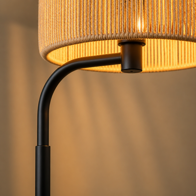 Boho Rattan Floor Lamp
