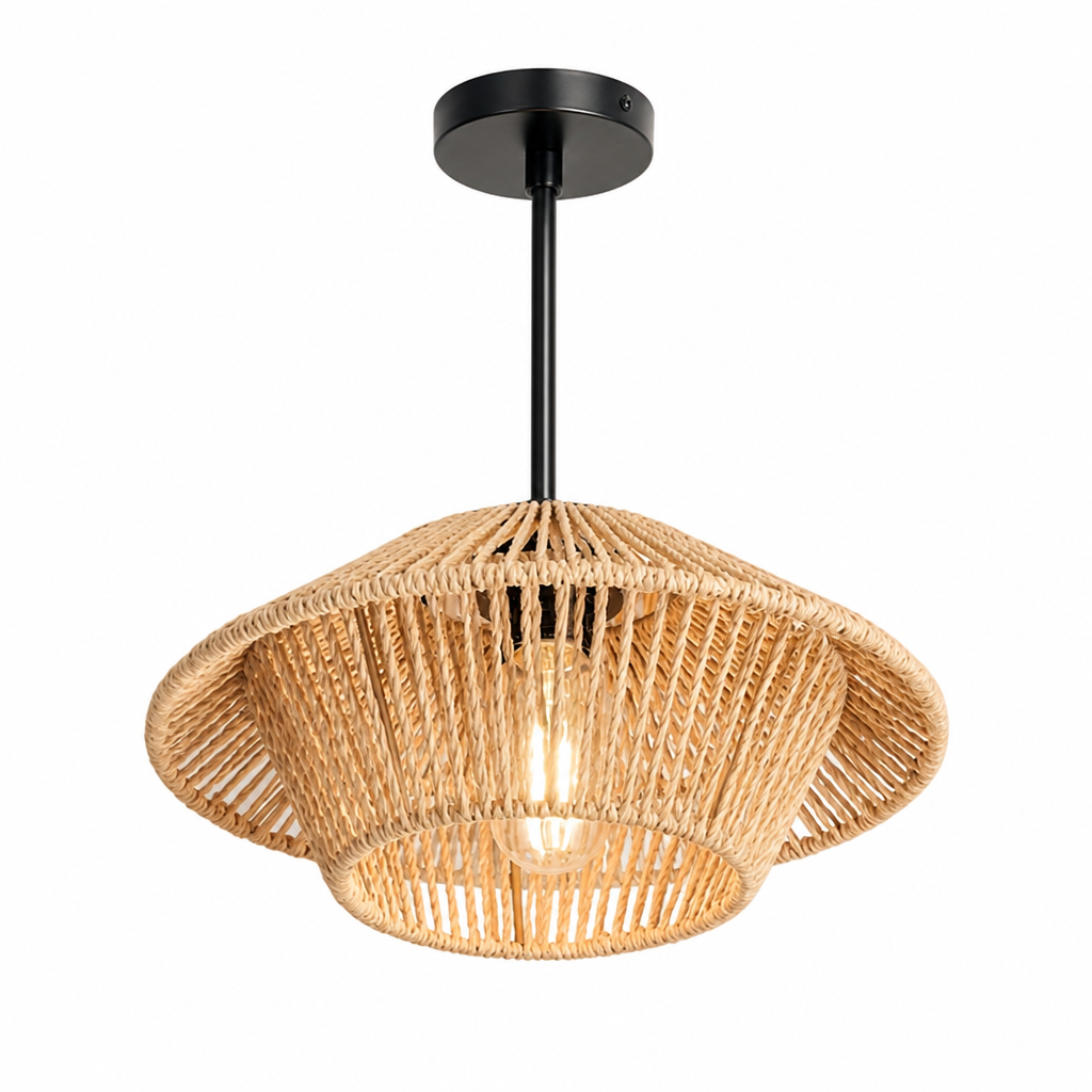 Boho Rattan Handwoven Ceiling Light