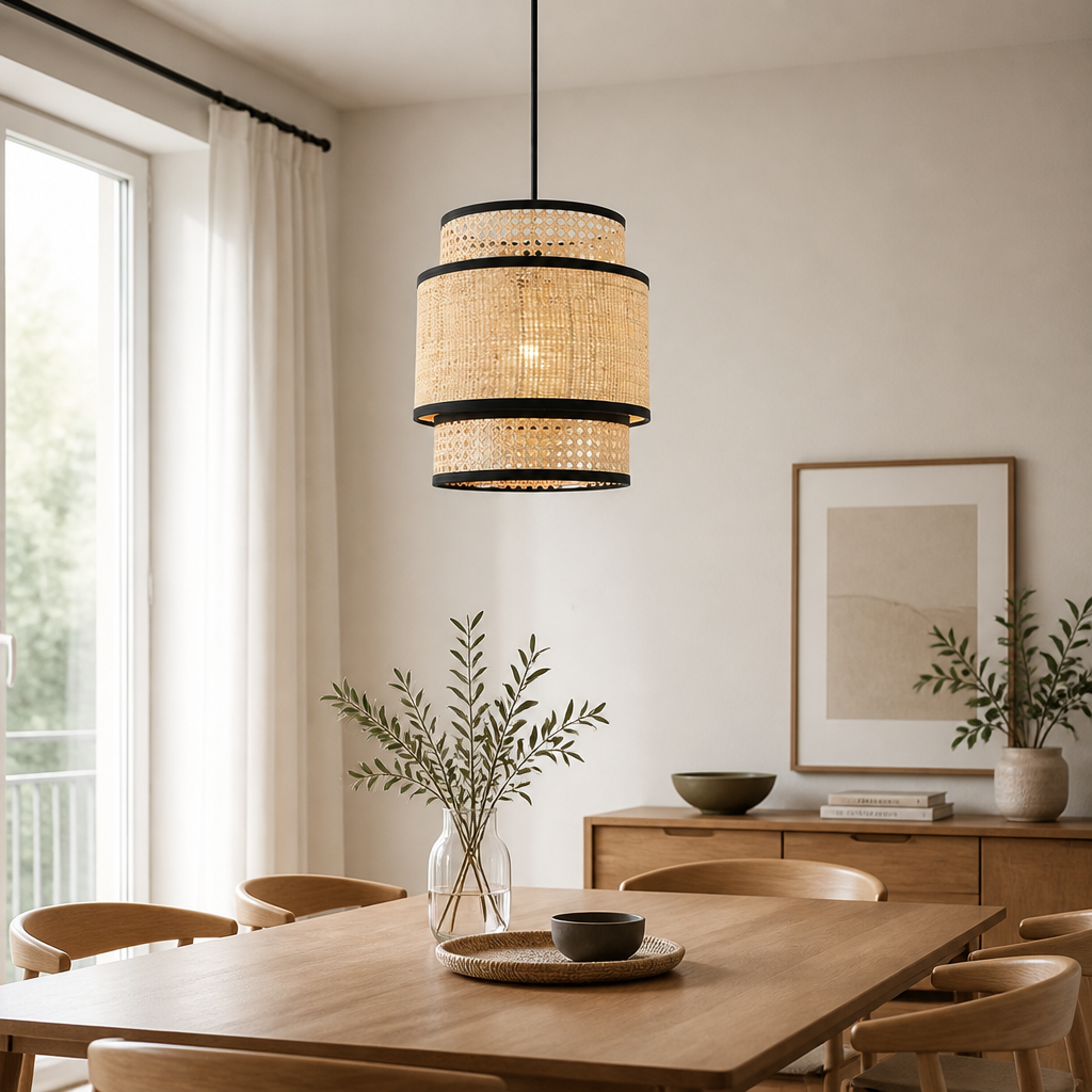 Boho Rattan Handwoven Pendant Light