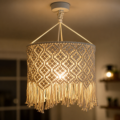 Boho Rattan Handwoven Pendant Light