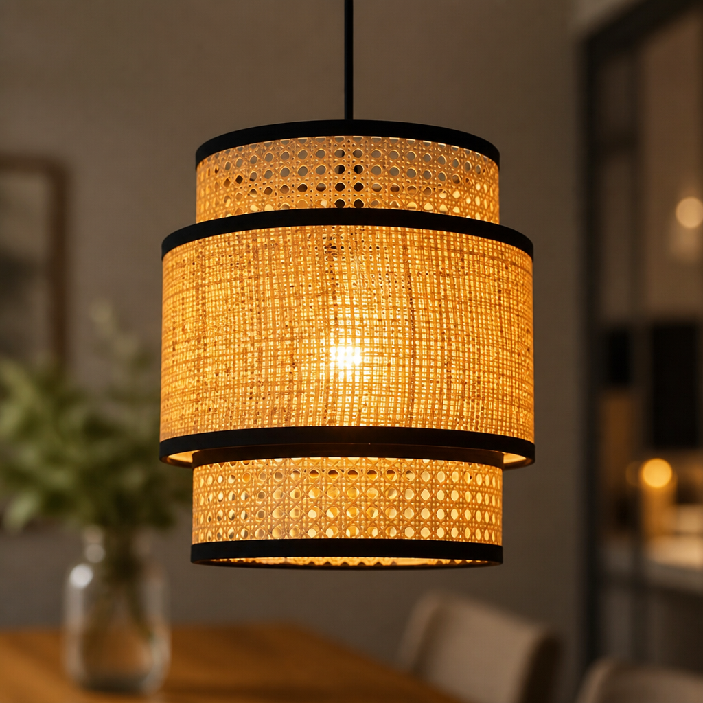 Boho Rattan Handwoven Pendant Light