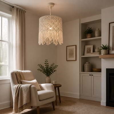 Boho Rattan Handwoven Pendant Light