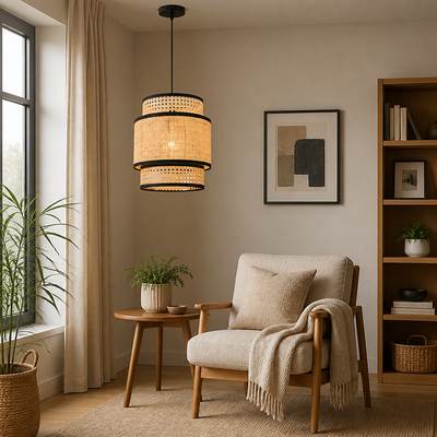 Boho Rattan Handwoven Pendant Light