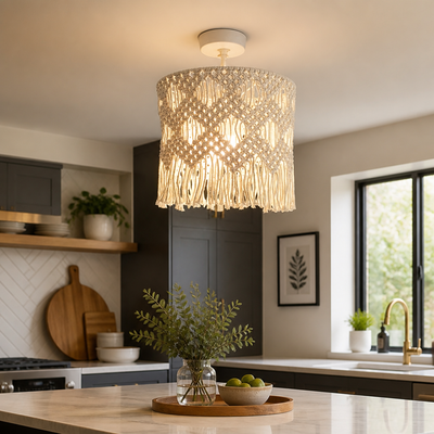 Boho Rattan Handwoven Pendant Light