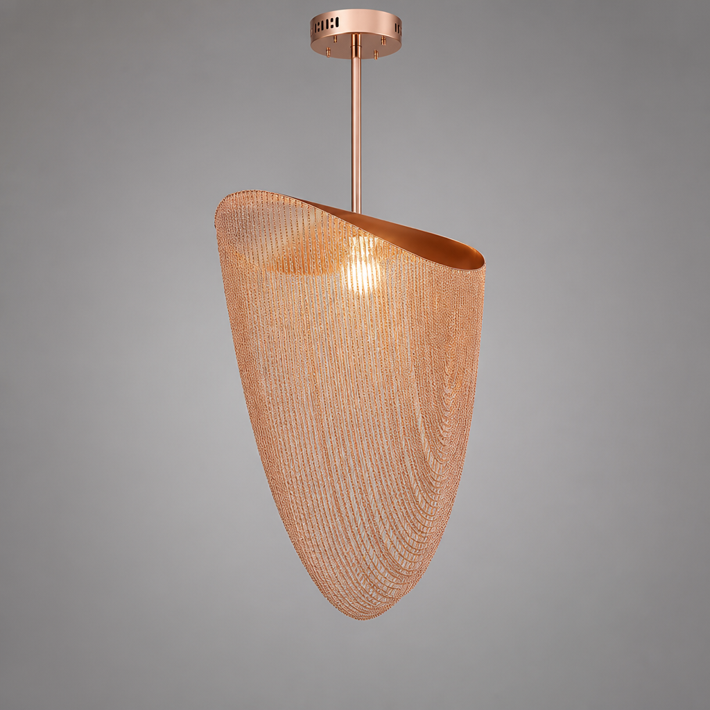 Boho Rose Gold LED Tassel Chandelier