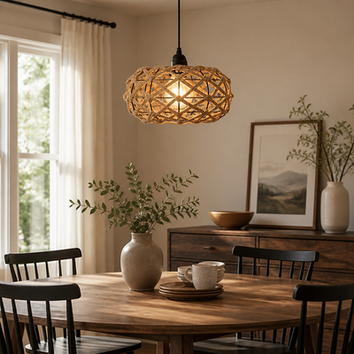 Boho Wicker Pendant Light