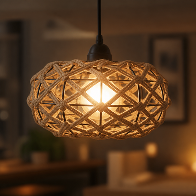 Boho Wicker Pendant Light