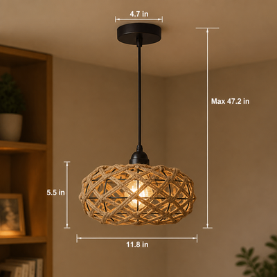 Boho Wicker Pendant Light
