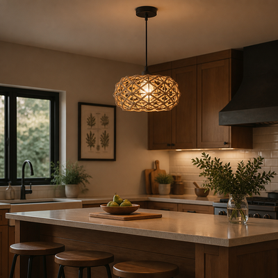 Boho Wicker Pendant Light