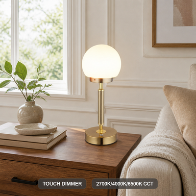 Brass & Glass LED Touch Table Lamp