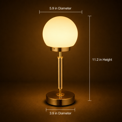 Brass & Glass LED Touch Table Lamp