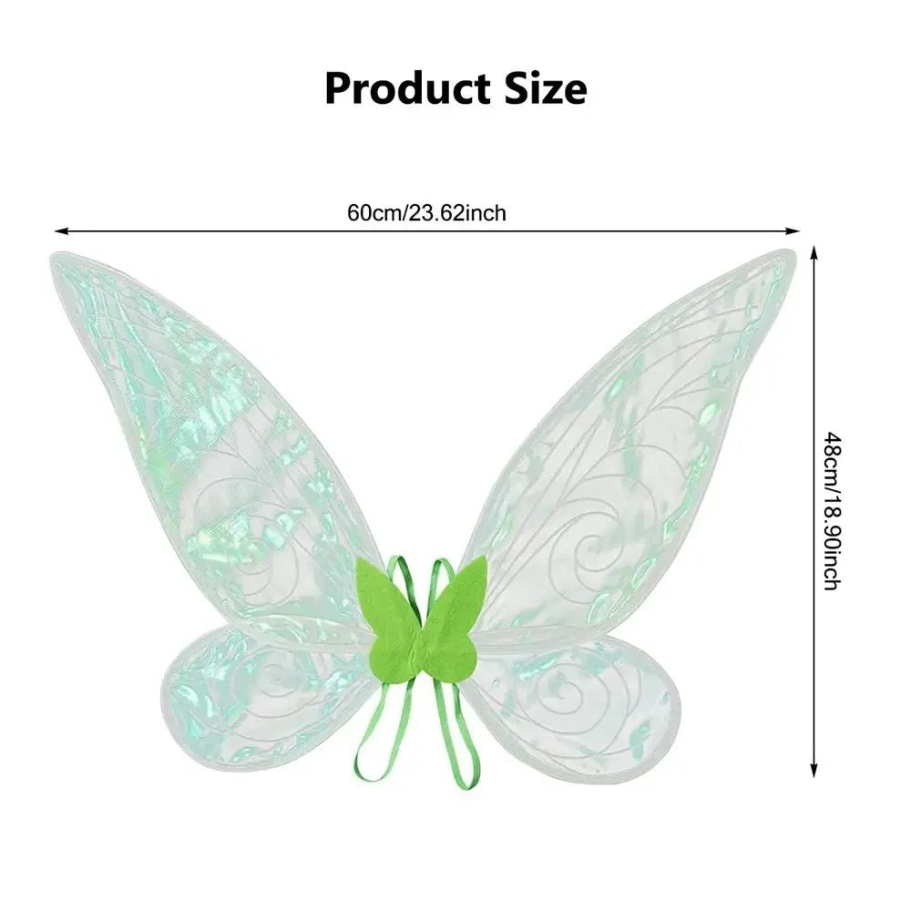 Butterfly Wings Glittering Organza Rustproof Wire & Elastic Straps