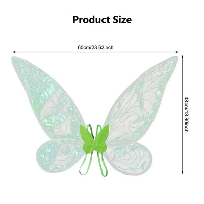Butterfly Wings Glittering Organza Rustproof Wire & Elastic Straps