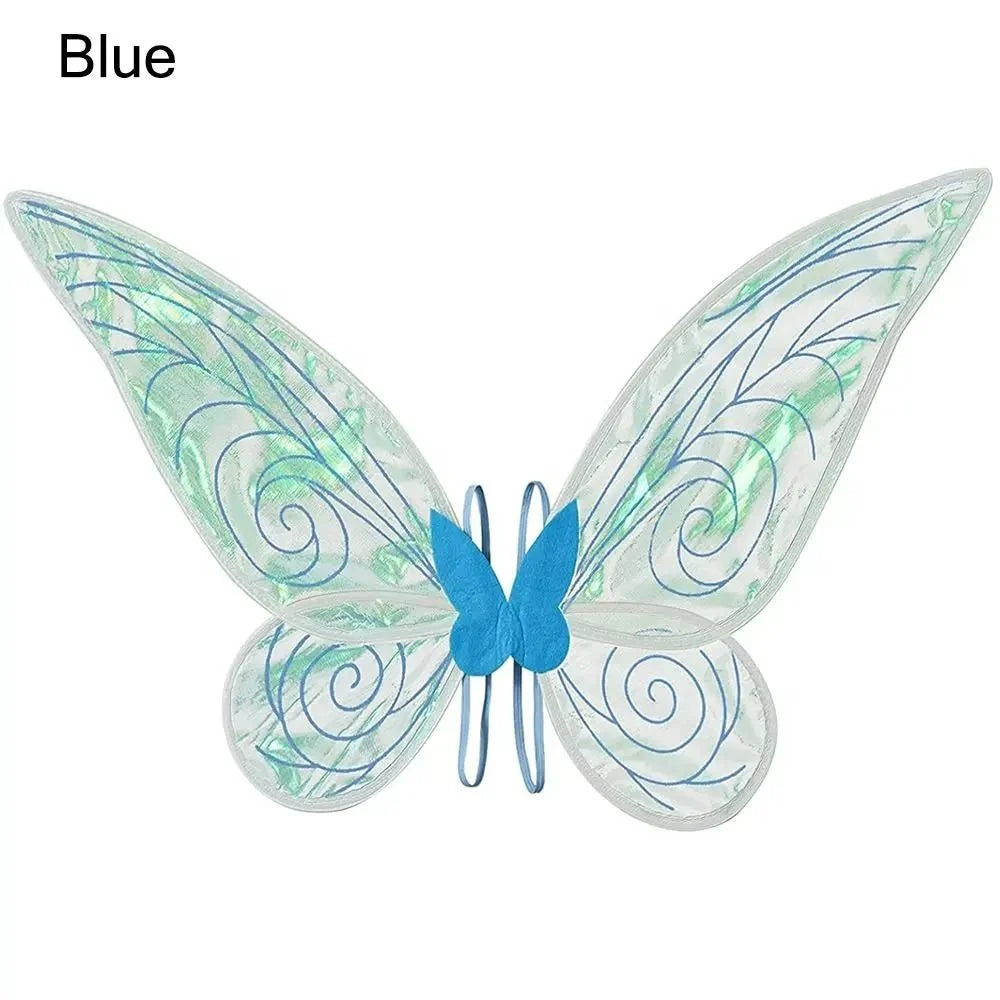 Butterfly Wings Glittering Organza Rustproof Wire & Elastic Straps