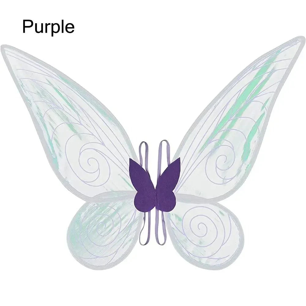 Butterfly Wings Glittering Organza Rustproof Wire & Elastic Straps