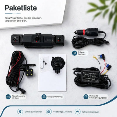 Car Dash Camera 4-Channel 360° View & Night Vision