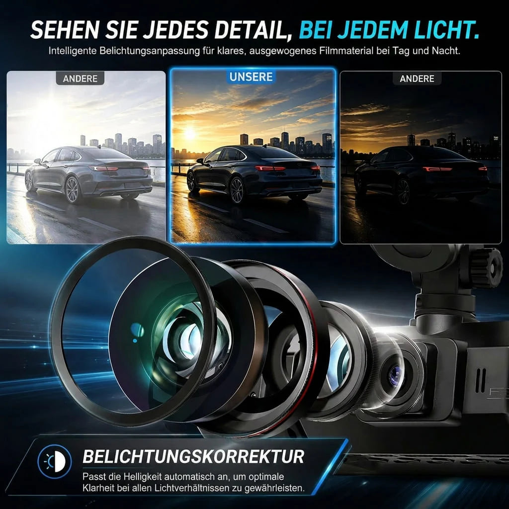 Car Dash Camera 4-Channel 360° View & Night Vision