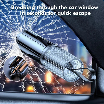 Car Emergency Tool Spring-Loaded Window Breaker & Hidden Seatbelt Cutter