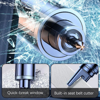 Car Emergency Tool Spring-Loaded Window Breaker & Hidden Seatbelt Cutter