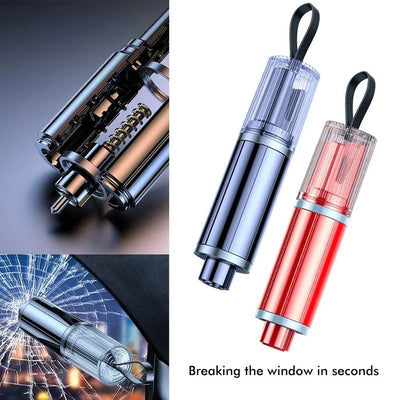 Car Emergency Tool Spring-Loaded Window Breaker & Hidden Seatbelt Cutter