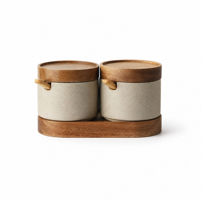 Ceramic Storage Jars Airtight Bamboo Lids