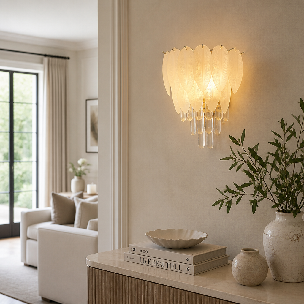 Chrome Acrylic LED Leaf Wall Sconce