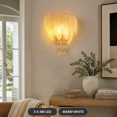 Chrome Acrylic LED Leaf Wall Sconce