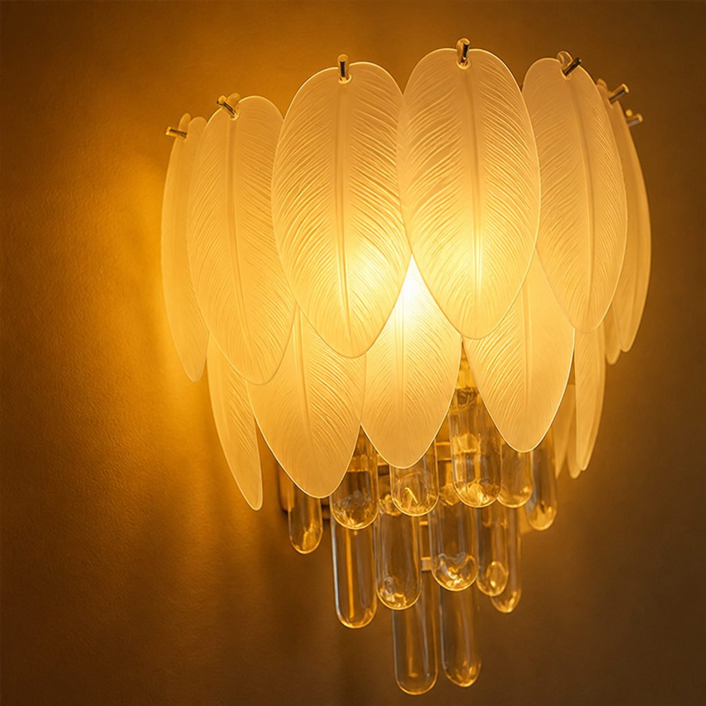 Chrome Acrylic LED Leaf Wall Sconce