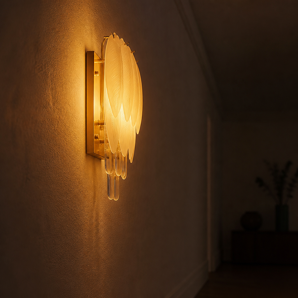 Chrome Acrylic LED Leaf Wall Sconce