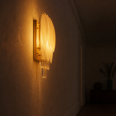Chrome Acrylic LED Leaf Wall Sconce