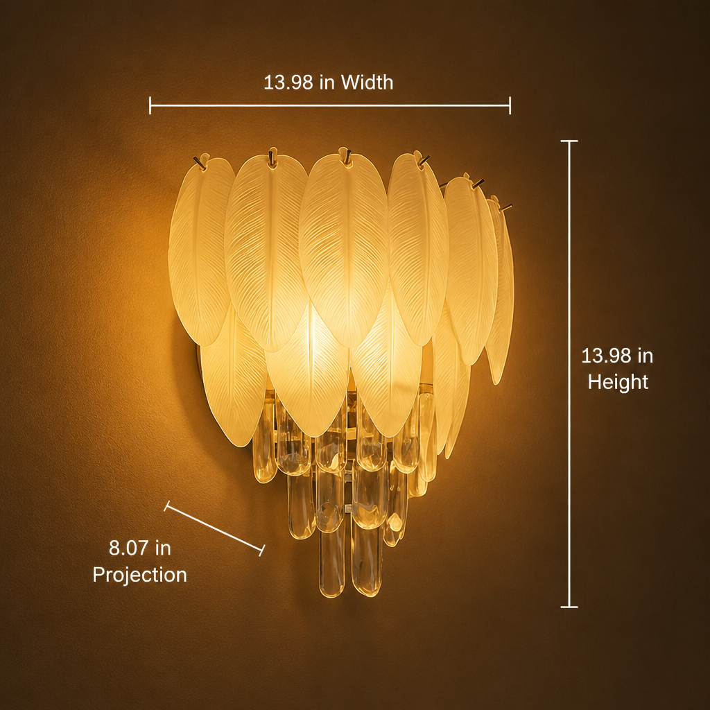 Chrome Acrylic LED Leaf Wall Sconce