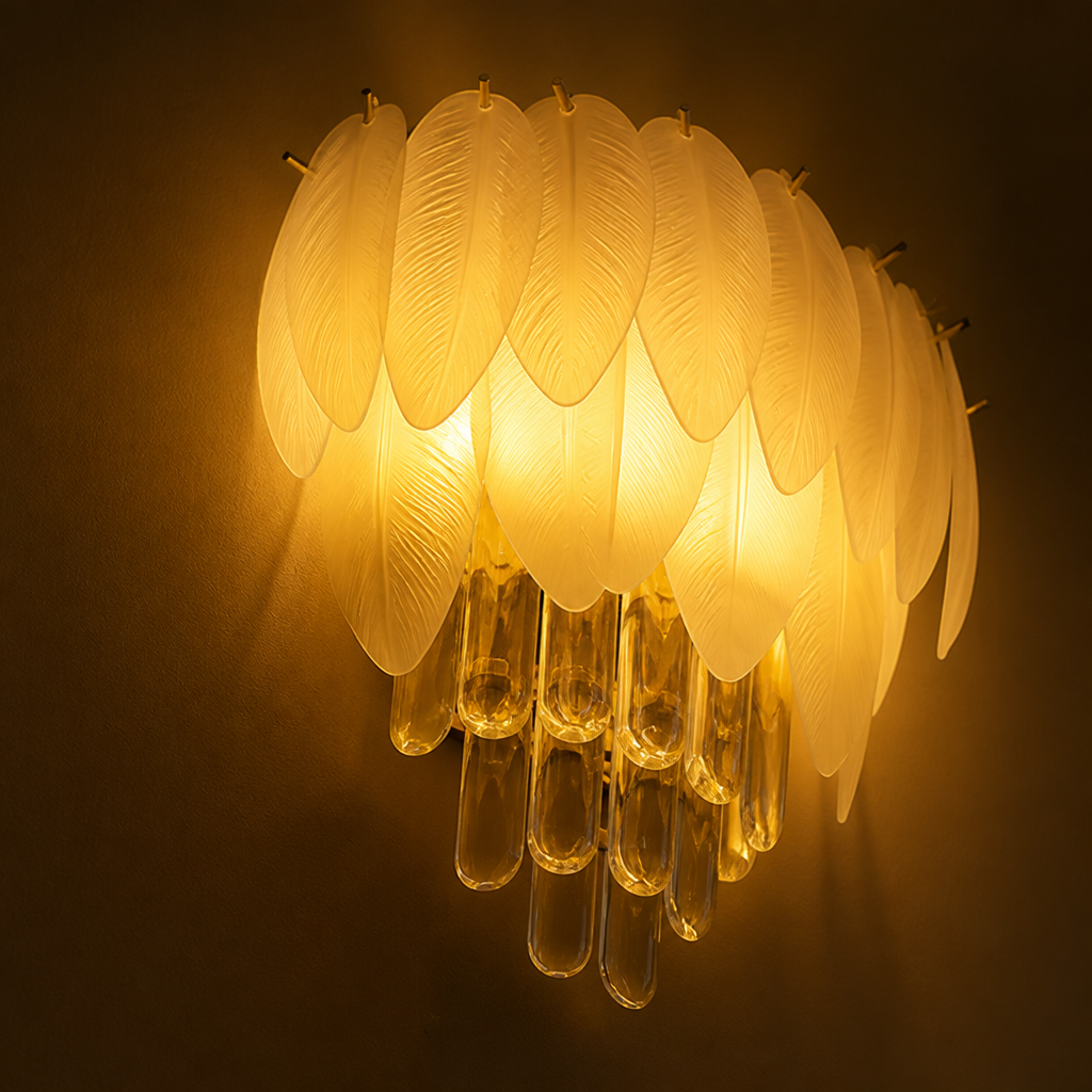 Chrome Acrylic LED Leaf Wall Sconce