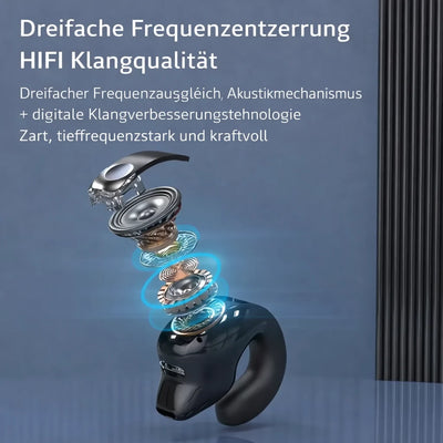 Clip-On Earphone Open-Ear Splash-Proof Bluetooth 5.3