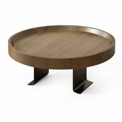Clip-On Sofa Table Round Wood Top Tool-Free Clamp