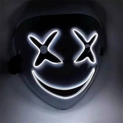 Clown Mask LED Outline Battery Operated Adjustable Fit