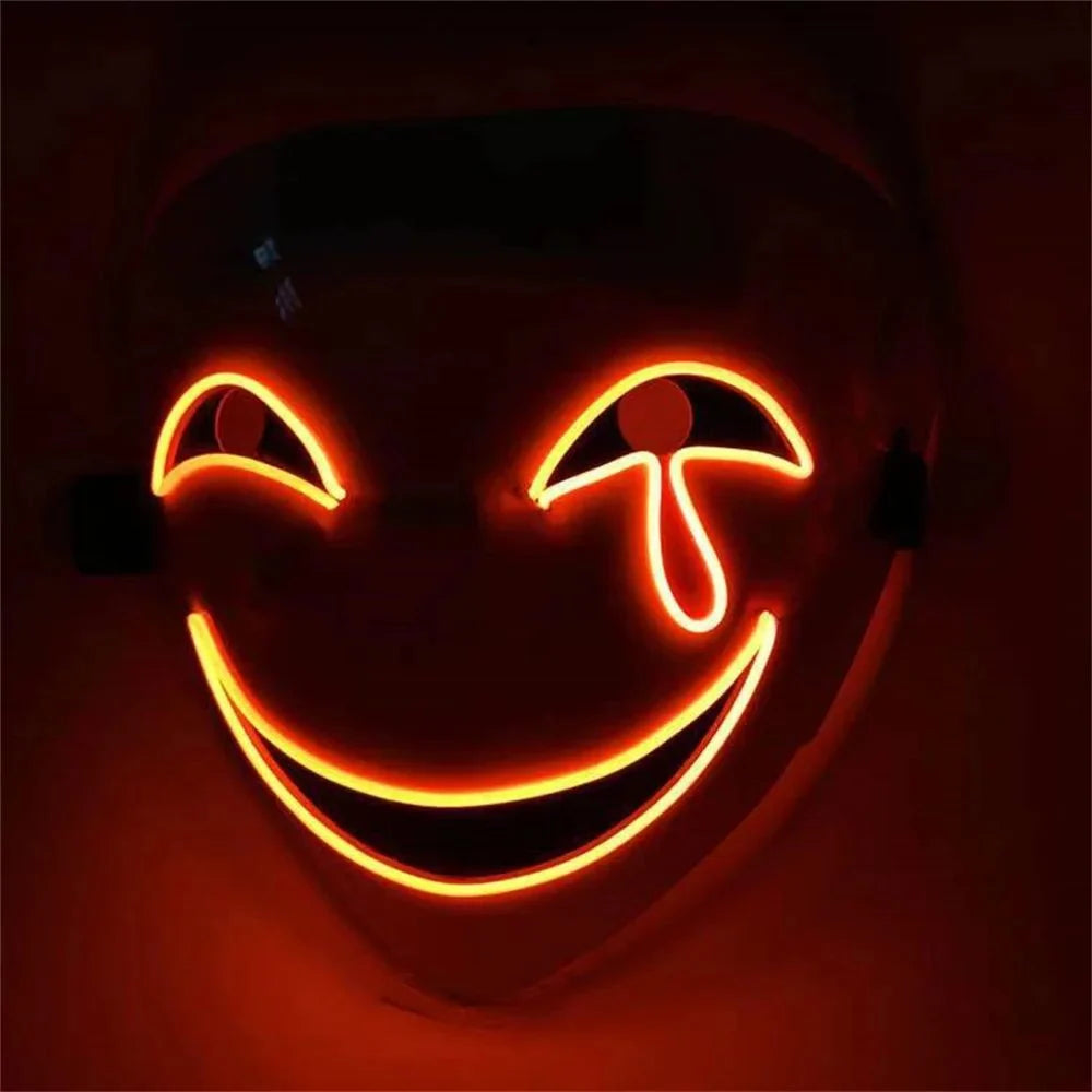Clown Mask LED Outline Battery Operated Adjustable Fit