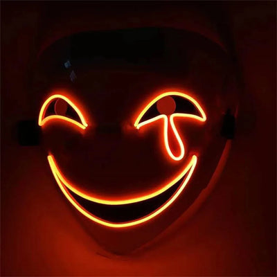 Clown Mask LED Outline Battery Operated Adjustable Fit