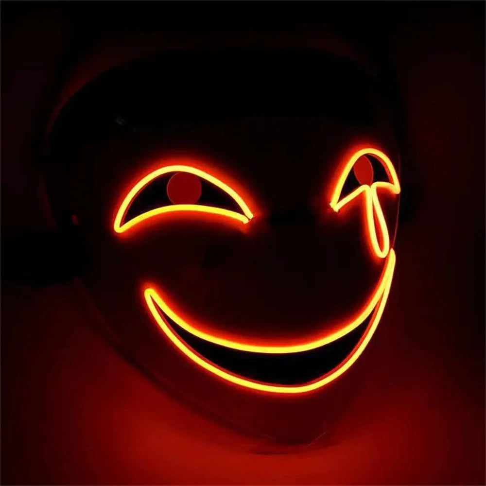 Clown Mask LED Outline Battery Operated Adjustable Fit