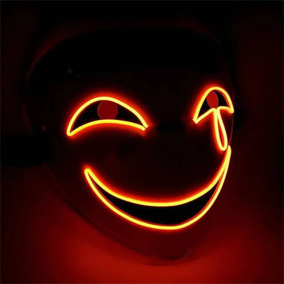 Clown Mask LED Outline Battery Operated Adjustable Fit