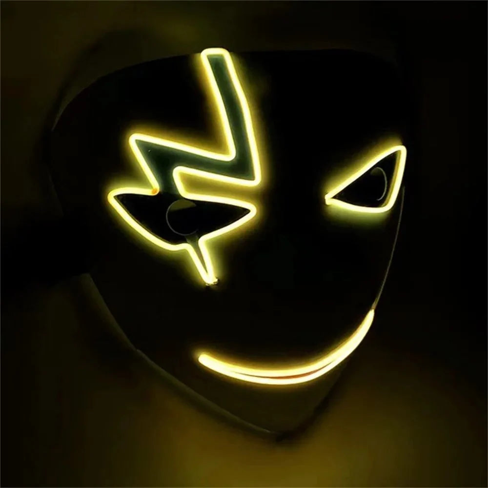 Clown Mask LED Outline Battery Operated Adjustable Fit