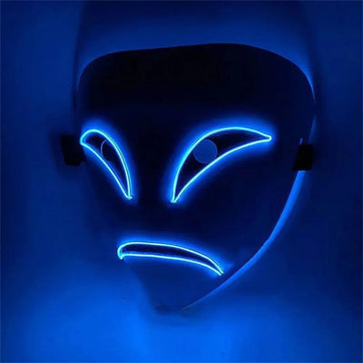 Clown Mask LED Outline Battery Operated Adjustable Fit